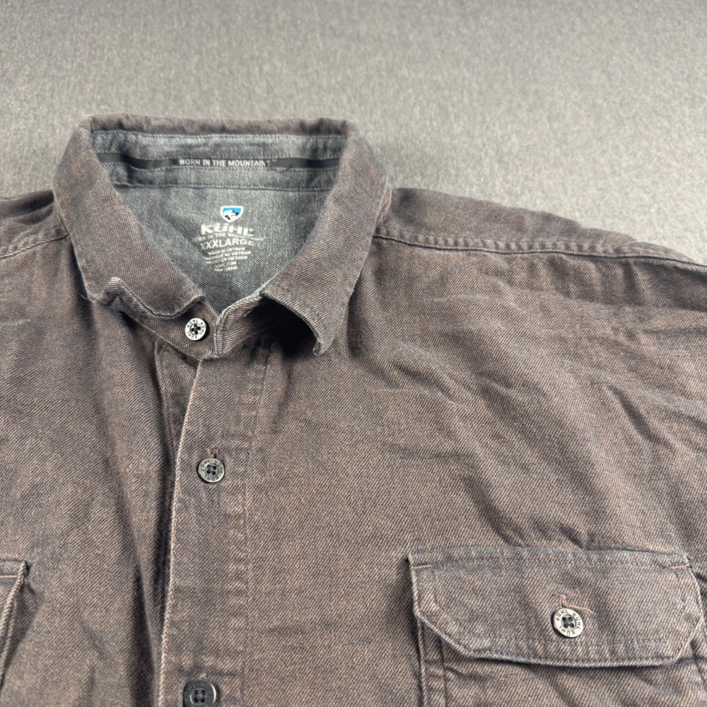 Kuhl‎  XXXL Charcoal Brown Twill Button Down Long Sleeve Outdoor Shirt XXXLarge